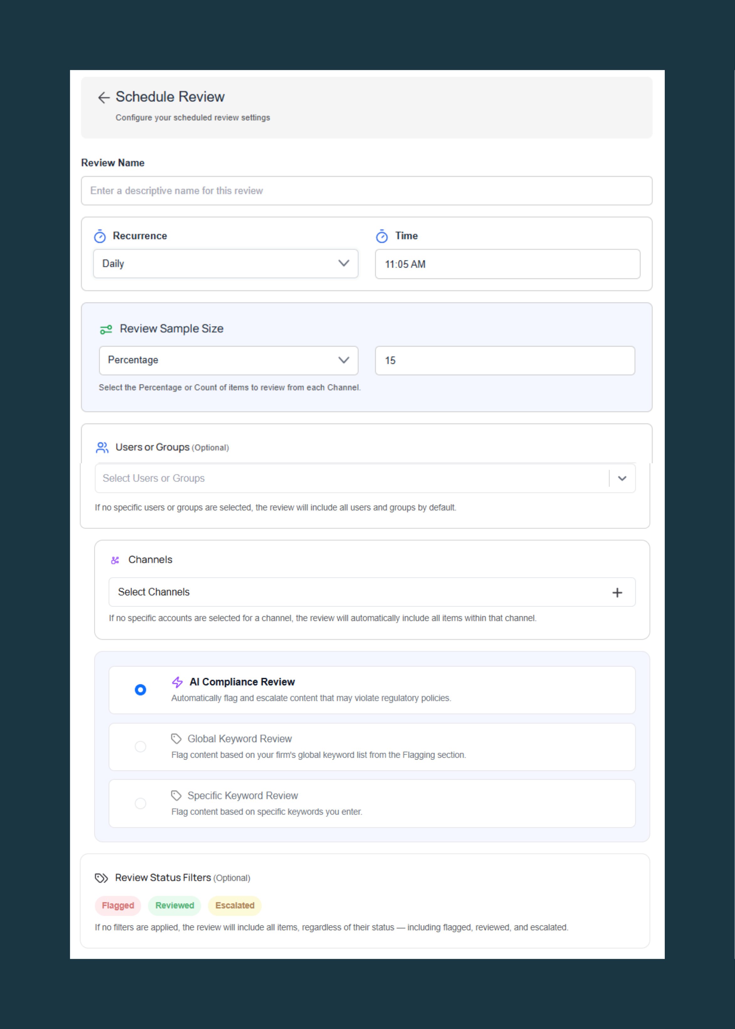 Archive Intel scheduled random review configuration