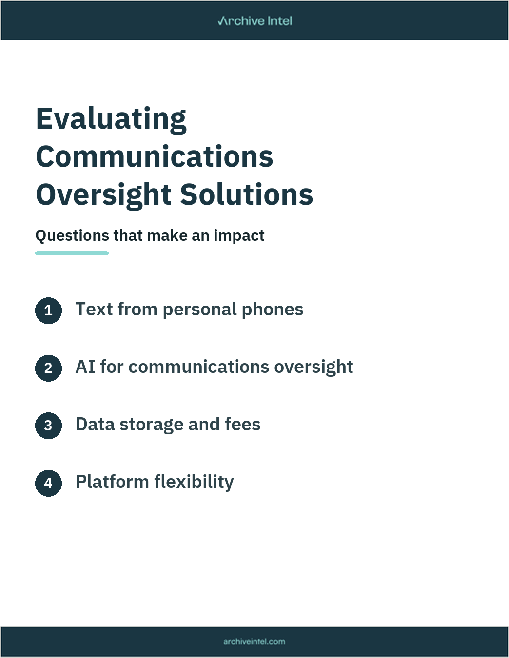 Evaluating Communications Oversight Solutions document cover